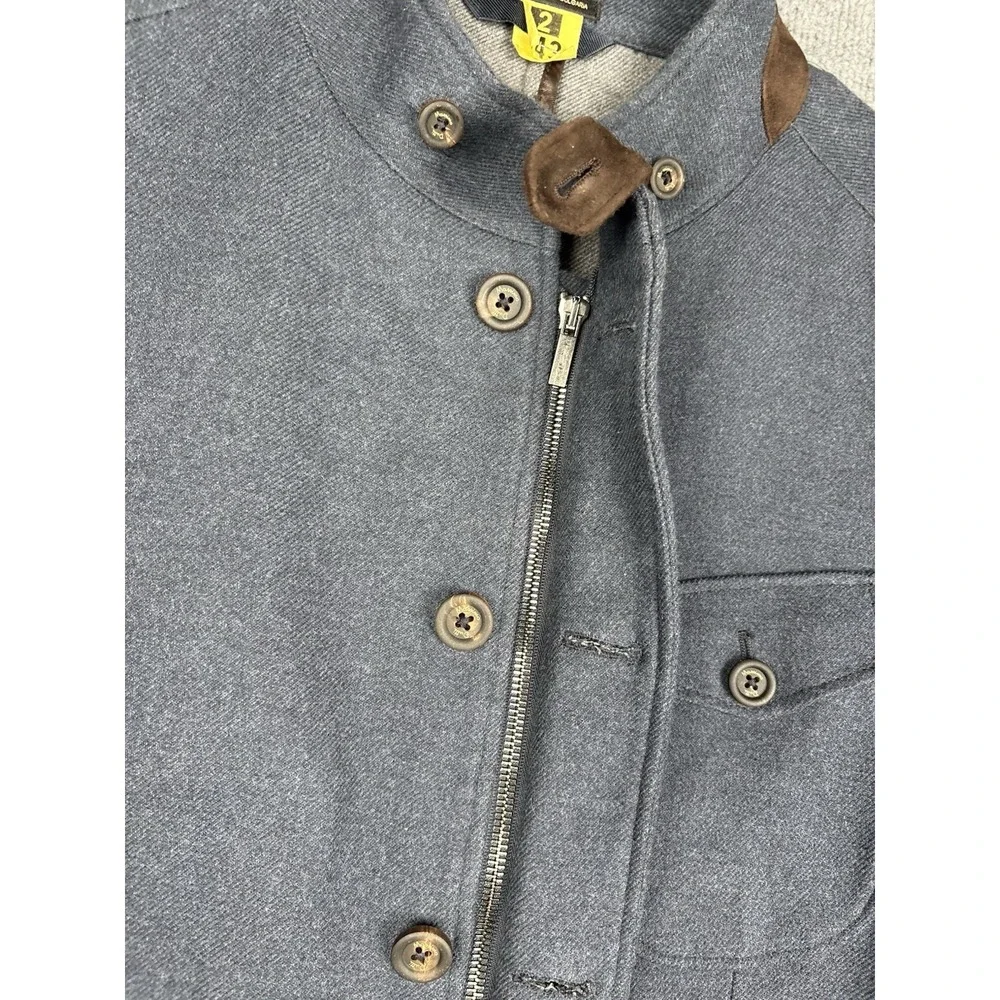 Massimo Dutti Mens 42 Blazer Blue Extra Fine Cotton Elbow Patch Bulgaria Jacket
